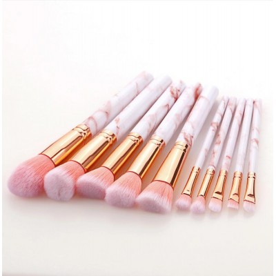 Free sample Custom logo makeup brushes,marble pattern makeup brushes 10 pcs